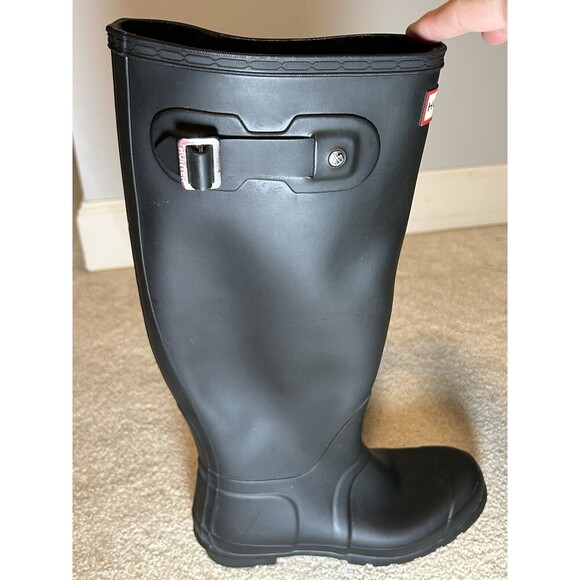 *One* Hunter Original Tall Matte Wellies Boot Black Right Foot Size 8 - Picture 4 of 7